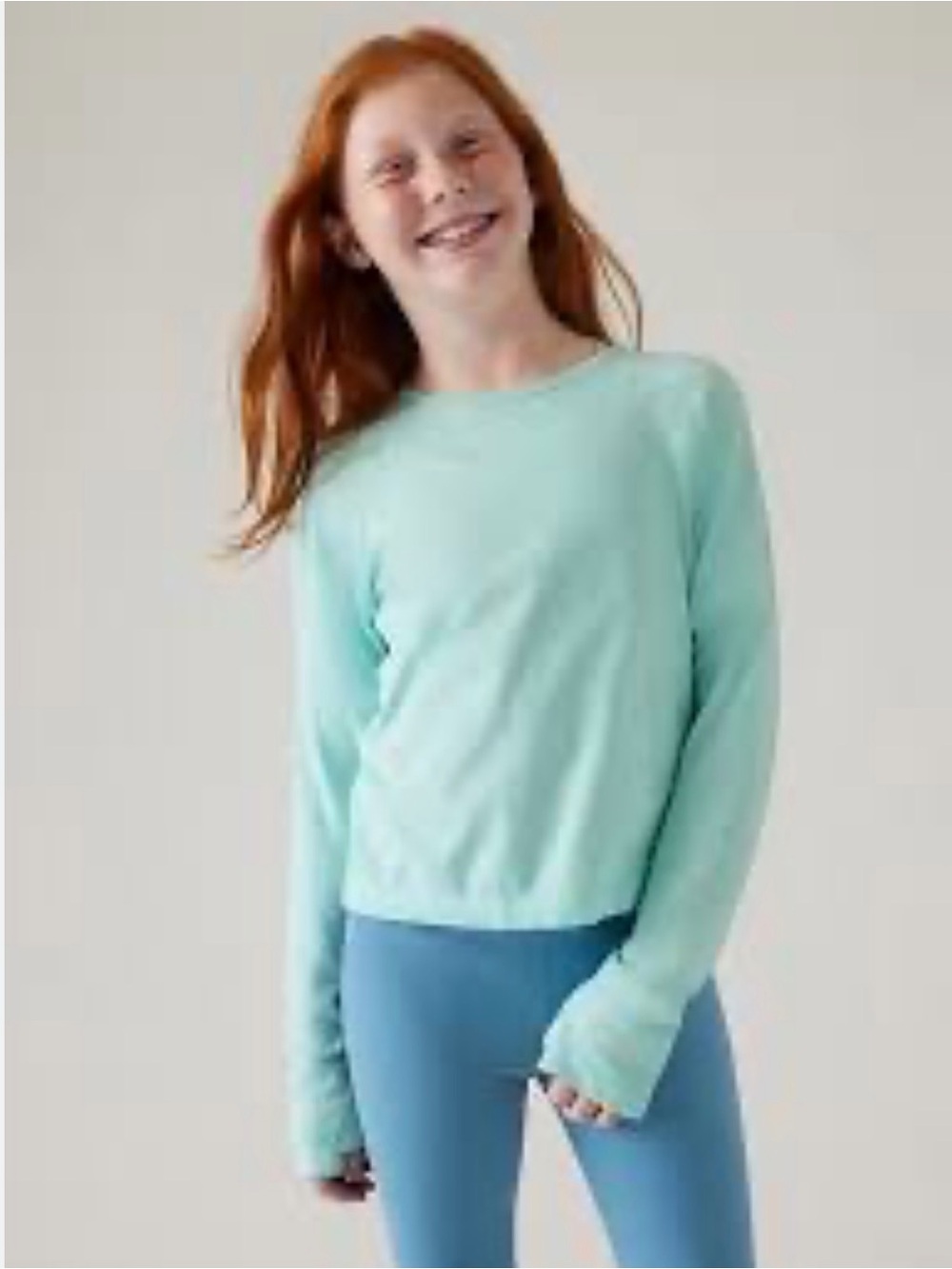Athleta Girl Aqua Twist-Around Long Sleeve Top
